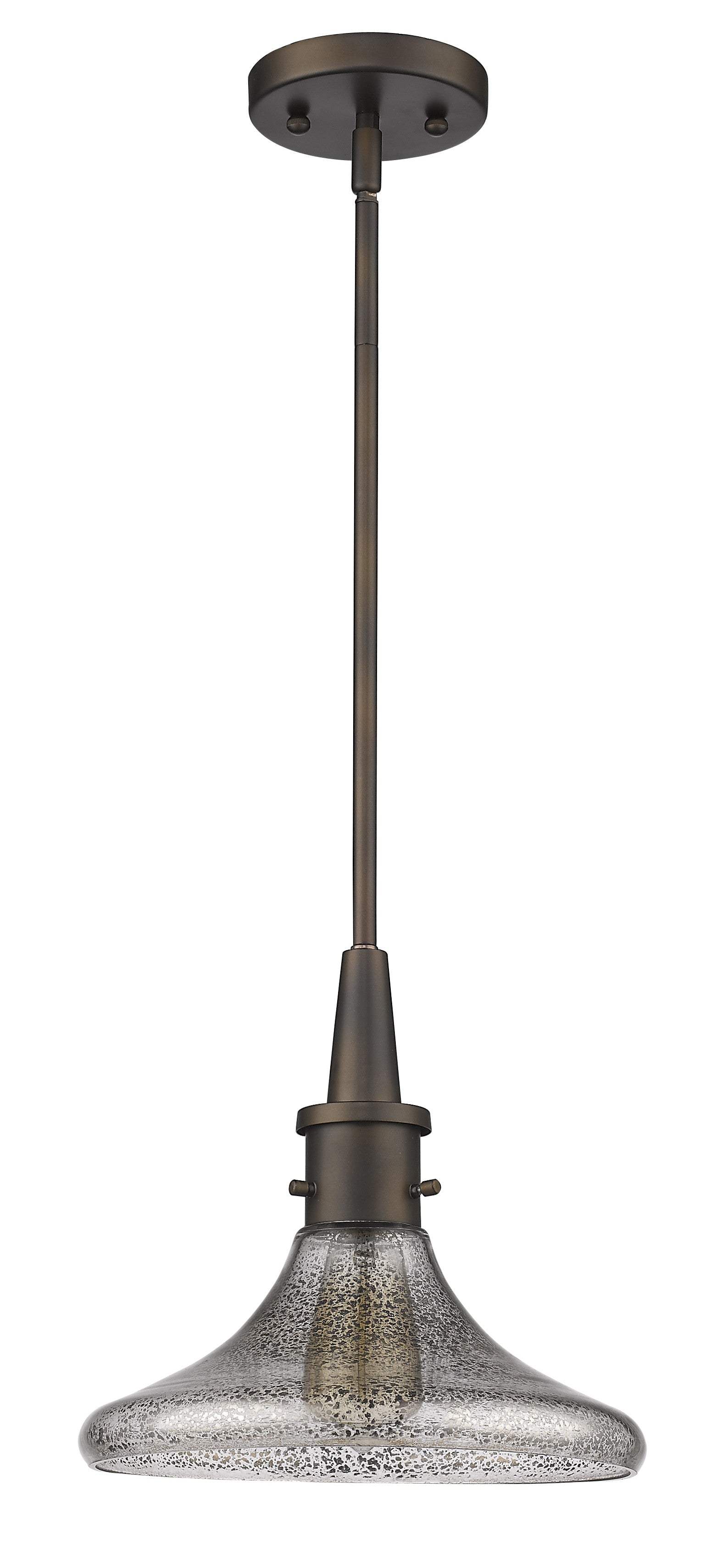 Antique Bronze Hanging Light with Pebbled Glass Shade - Homeroots - Flyclothing LLC
