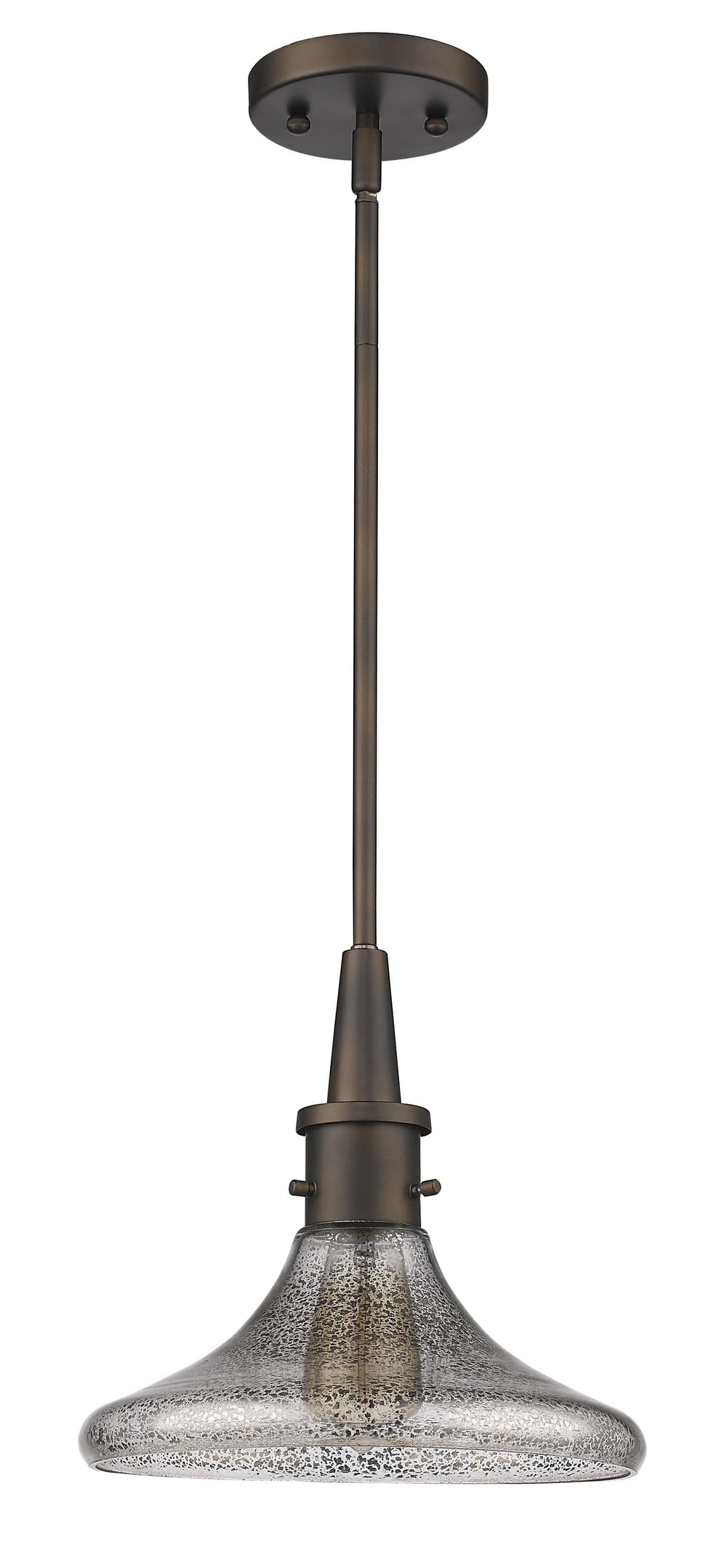 Antique Bronze Hanging Light with Pebbled Glass Shade - Homeroots