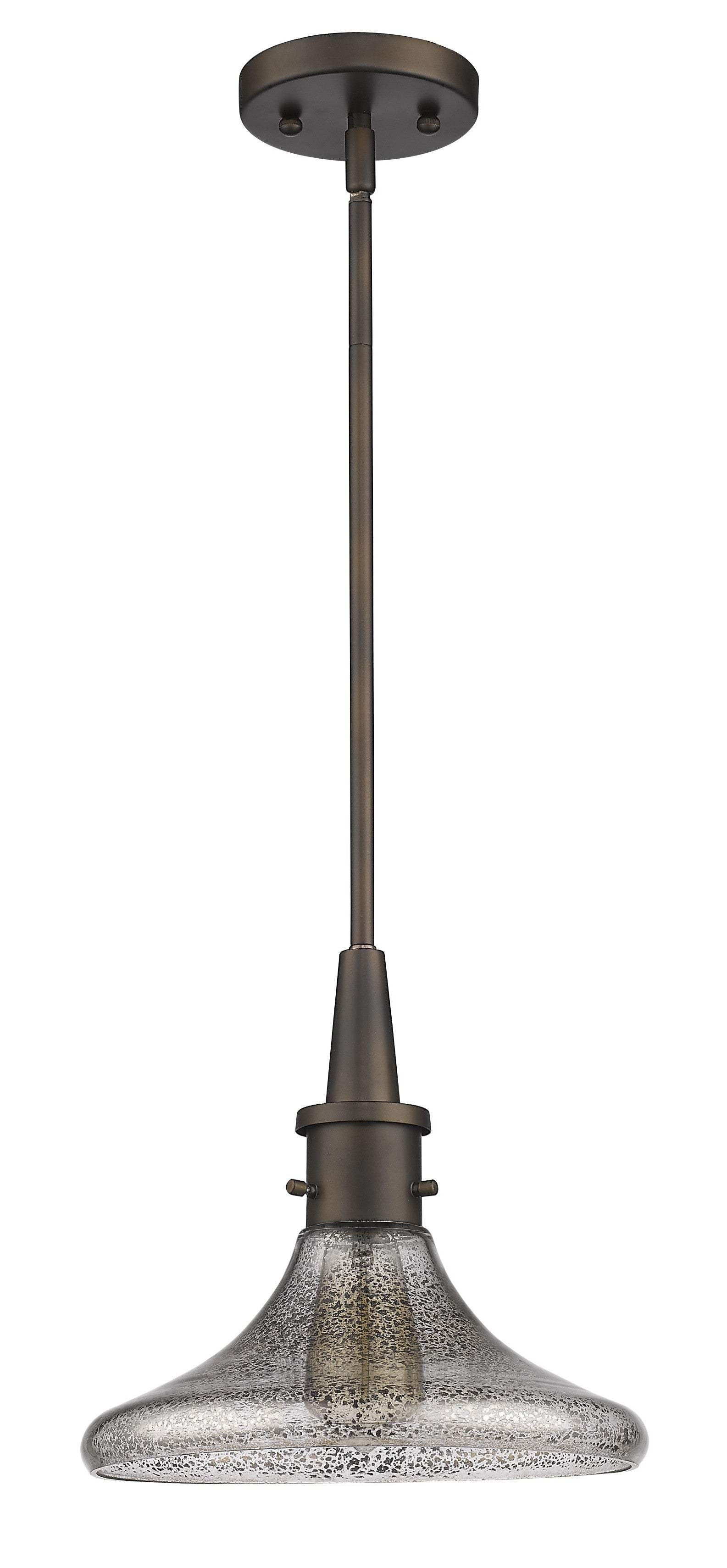 Antique Bronze Hanging Light with Pebbled Glass Shade - Homeroots - Flyclothing LLC