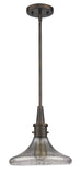 Antique Bronze Hanging Light with Pebbled Glass Shade - Homeroots