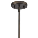 Antique Bronze Hanging Light with Pebbled Glass Shade - Homeroots - Flyclothing LLC