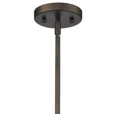 Antique Bronze Hanging Light with Pebbled Glass Shade - Homeroots