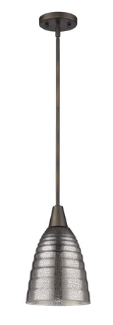Bronze Hanging Light with Ribbed Pebbled Glass Shade - Homeroots - Flyclothing LLC