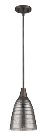 Bronze Hanging Light with Ribbed Pebbled Glass Shade - Homeroots - Flyclothing LLC