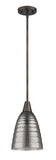 Bronze Hanging Light with Ribbed Pebbled Glass Shade - Homeroots