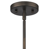 Bronze Hanging Light with Ribbed Pebbled Glass Shade - Homeroots