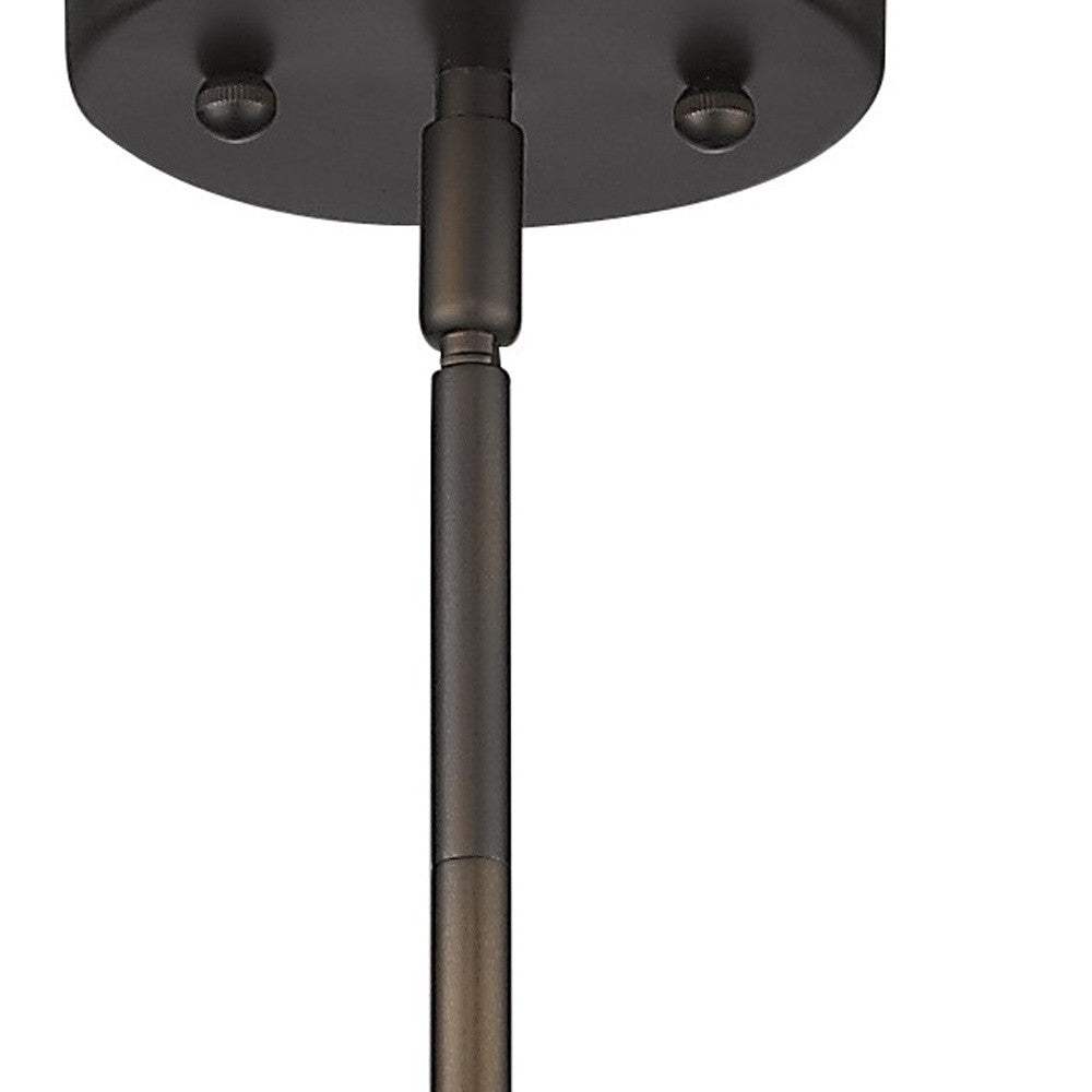 Bronze Hanging Light with Ribbed Pebbled Glass Shade - Homeroots - Flyclothing LLC