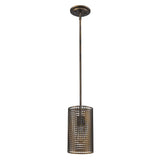 Bronze Metal Hanging Light with Mesh Shade - Homeroots
