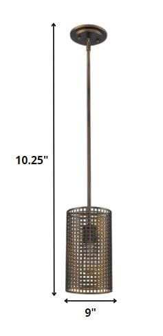 Bronze Metal Hanging Light with Mesh Shade - Homeroots - Flyclothing LLC