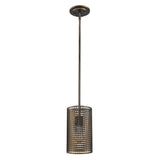 Bronze Metal Hanging Light with Mesh Shade - Homeroots