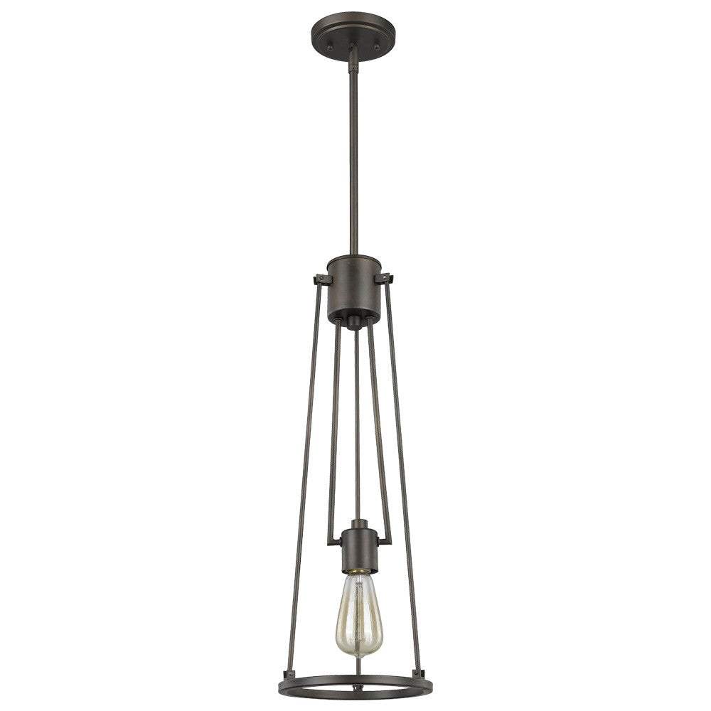Jade 1-Light Oil-Rubbed Bronze Pendant With Vertical Structural Frames - Homeroots - Flyclothing LLC