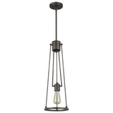 Jade 1-Light Oil-Rubbed Bronze Pendant With Vertical Structural Frames - Homeroots