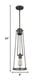 Jade 1-Light Oil-Rubbed Bronze Pendant With Vertical Structural Frames - Homeroots - Flyclothing LLC
