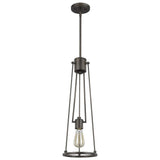 Jade 1-Light Oil-Rubbed Bronze Pendant With Vertical Structural Frames - Homeroots - Flyclothing LLC