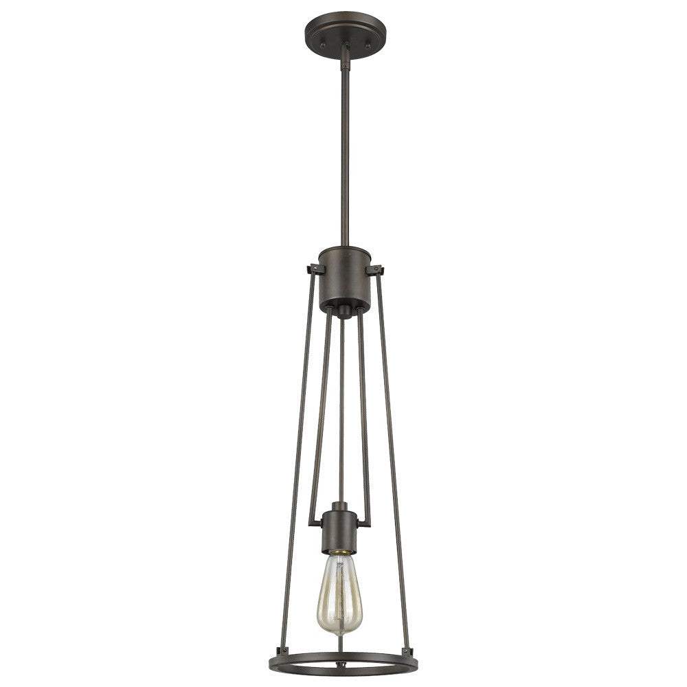 Jade 1-Light Oil-Rubbed Bronze Pendant With Vertical Structural Frames - Homeroots - Flyclothing LLC