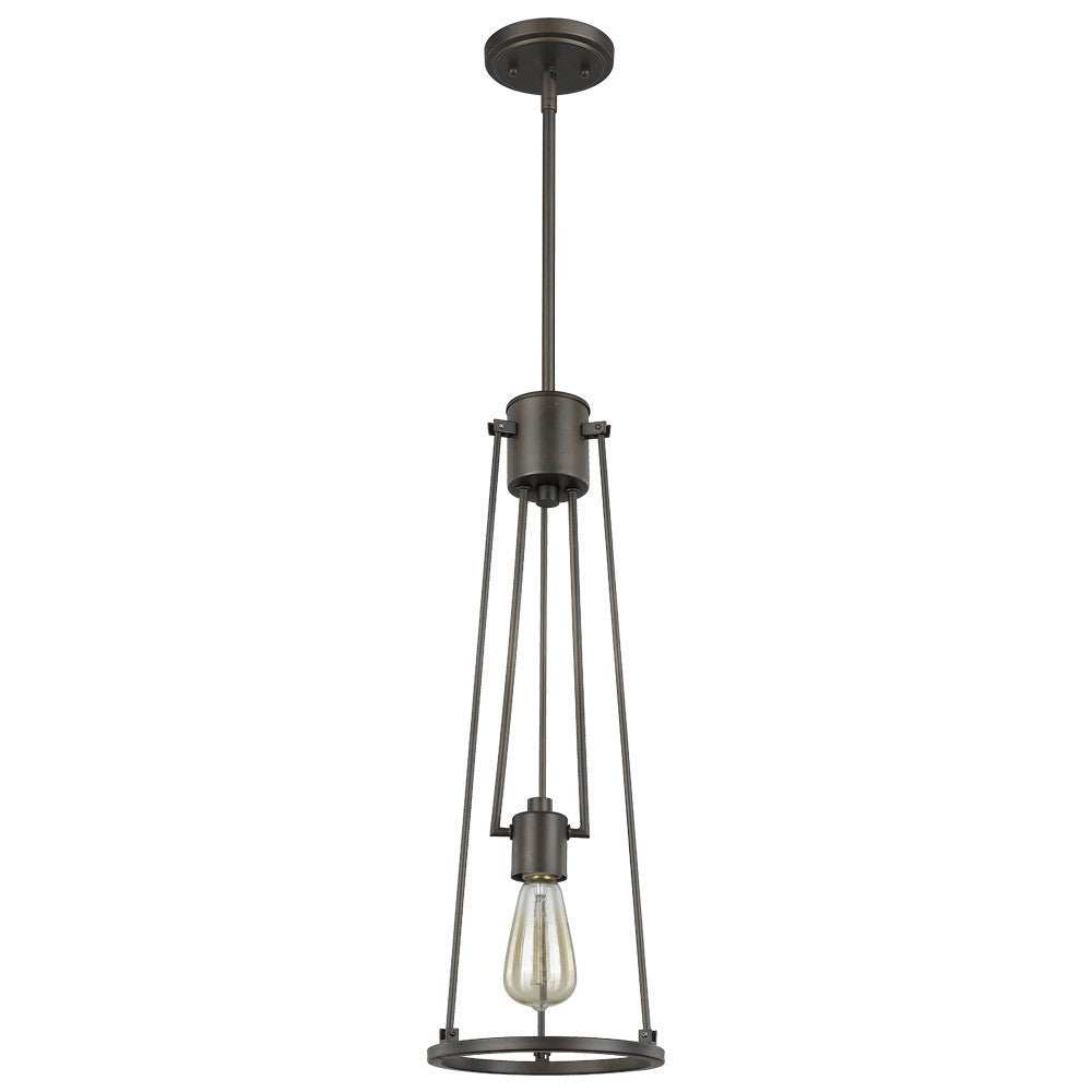 Jade 1-Light Oil-Rubbed Bronze Pendant With Vertical Structural Frames - Homeroots - Flyclothing LLC