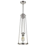 Jade 1-Light Polished Nickel Pendant With Vertical Structural Frames - Homeroots - Flyclothing LLC