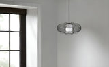Loft 1-Light Oil-Rubbed Bronze Wire Globe Pendant With Etched Glass Interior Shade - Homeroots