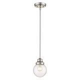 Silver Metal Hanging with Round Clear Glass Shade - Homeroots - Flyclothing LLC