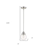 Silver Metal Hanging with Round Clear Glass Shade - Homeroots - Flyclothing LLC