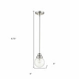 Silver Metal Hanging with Round Clear Glass Shade - Homeroots - Flyclothing LLC