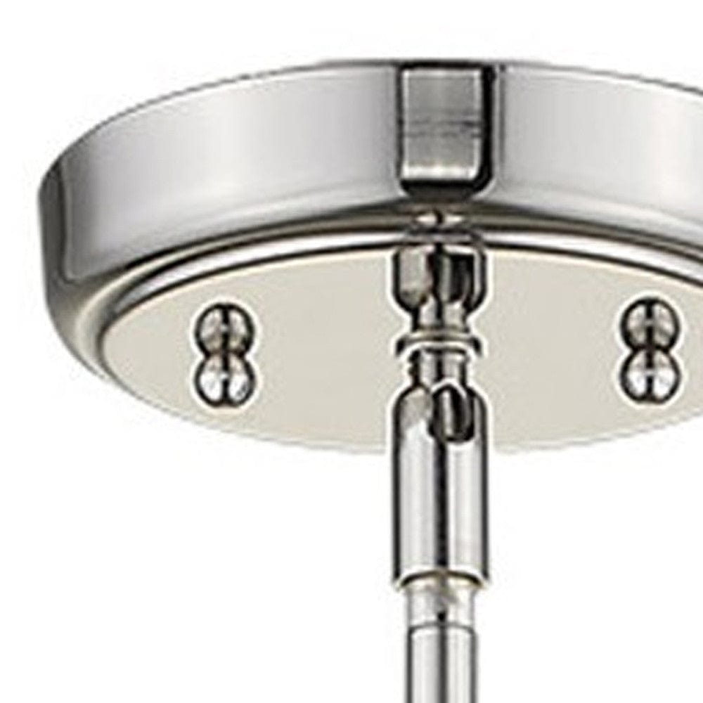 Silver Metal Hanging with Round Clear Glass Shade - Homeroots