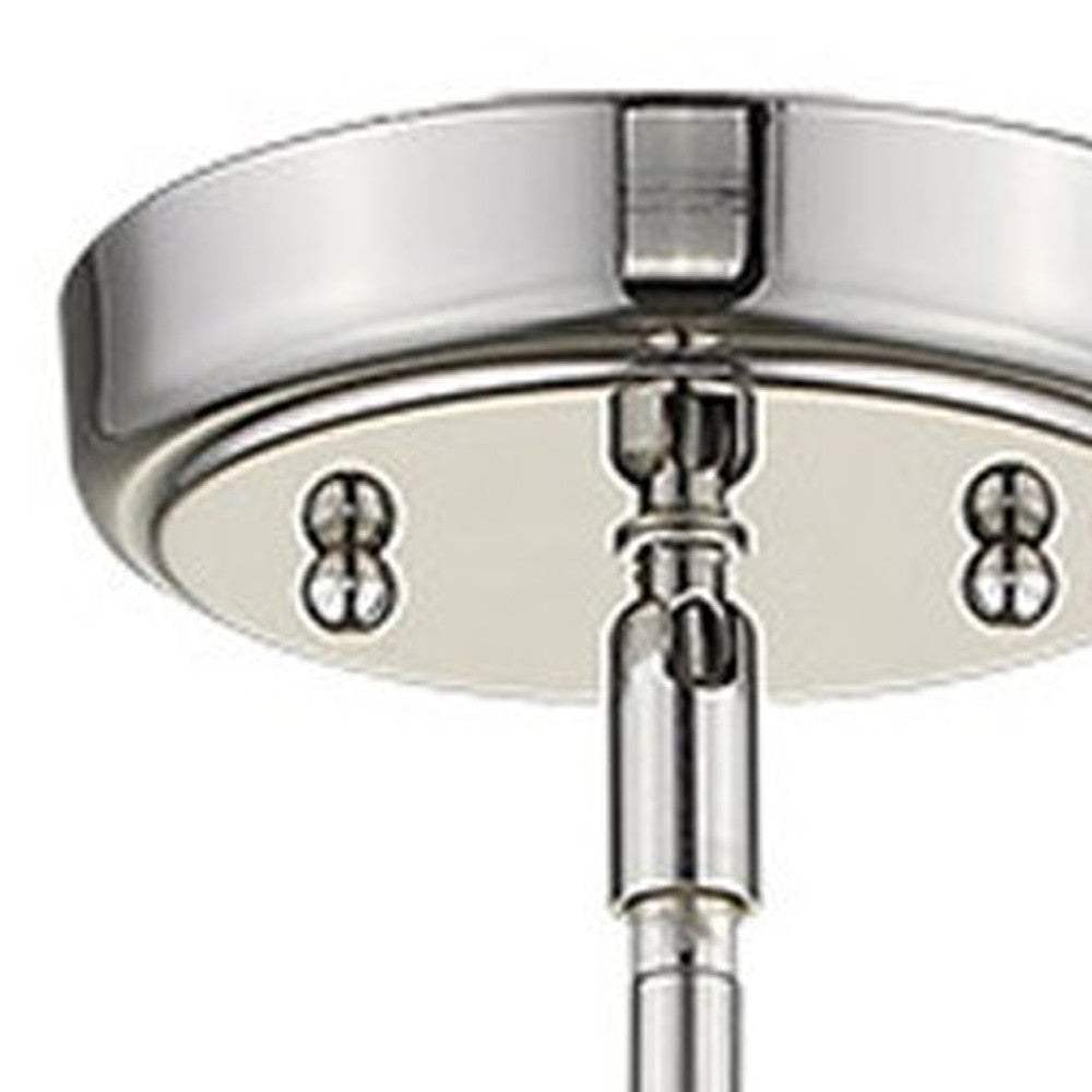 Silver Metal Hanging with Round Clear Glass Shade - Homeroots - Flyclothing LLC