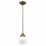 Brushed Gold Metal Hanging with Round Glass Shade - Homeroots