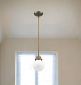 Brushed Gold Metal Hanging with Round Glass Shade - Homeroots - Flyclothing LLC