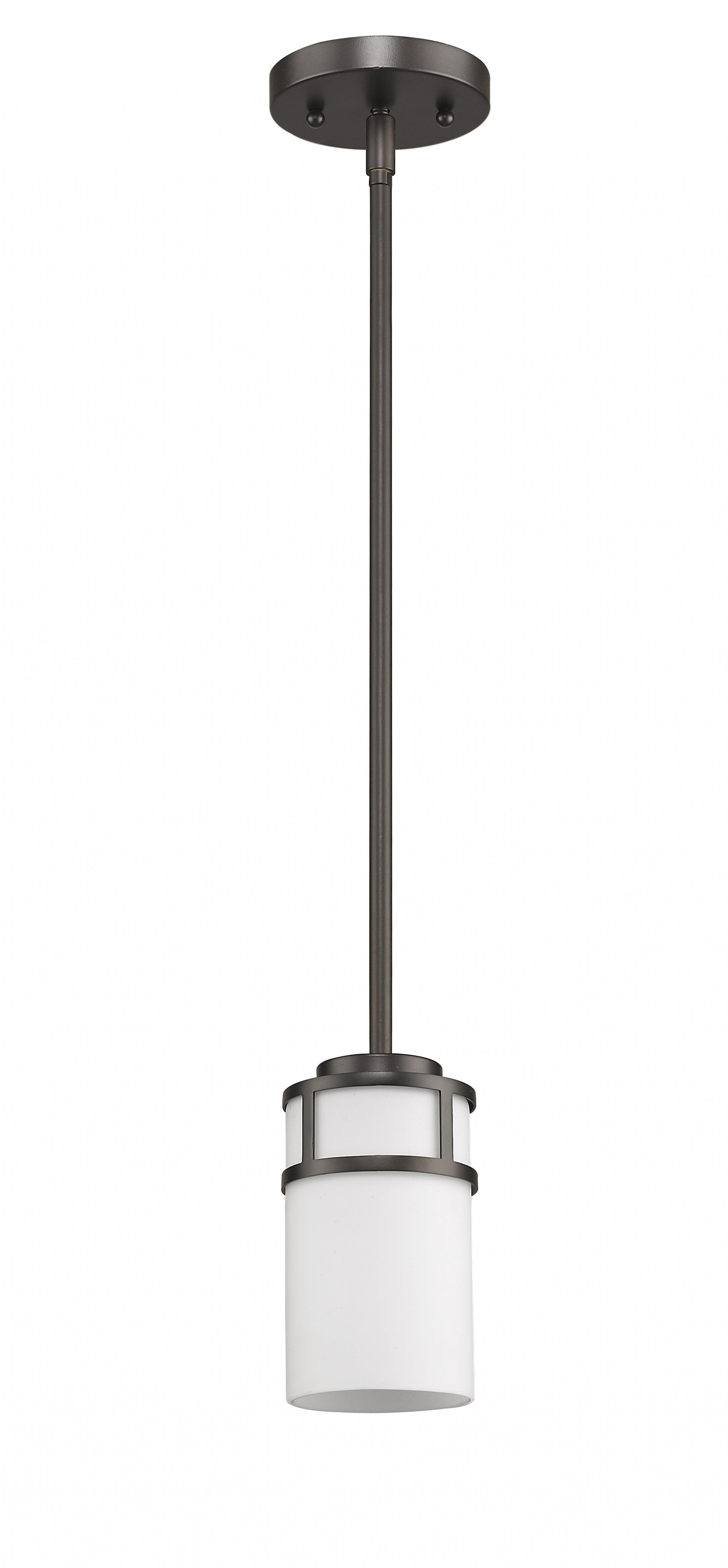 Brushed Bronze Minimalist Cylindrical Hanging Light - Homeroots