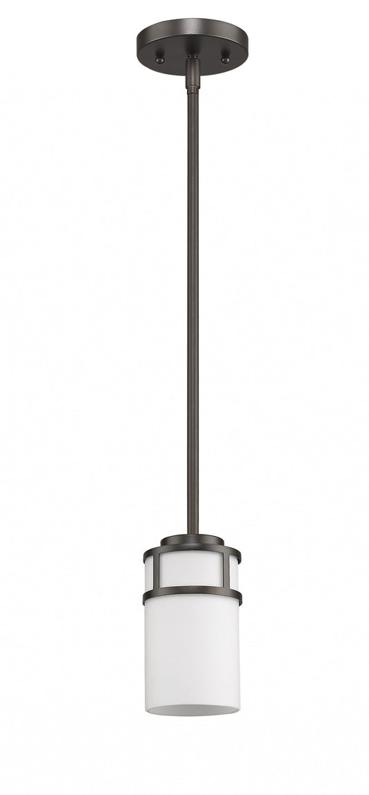 Brushed Bronze Minimalist Cylindrical Hanging Light - Homeroots