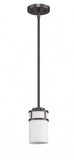 Brushed Bronze Minimalist Cylindrical Hanging Light - Homeroots