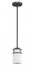 Brushed Bronze Minimalist Cylindrical Hanging Light - Homeroots