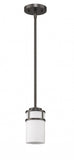 Brushed Bronze Minimalist Cylindrical Hanging Light - Homeroots