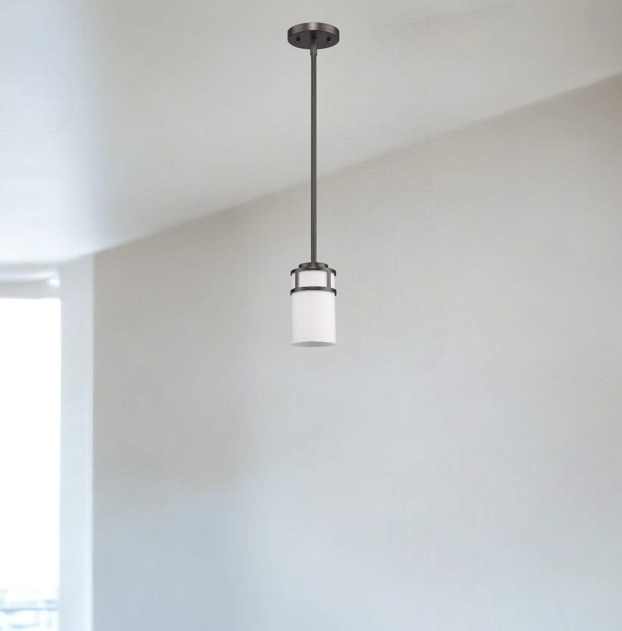 Brushed Bronze Minimalist Cylindrical Hanging Light - Homeroots - Flyclothing LLC