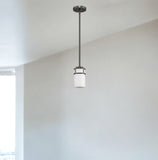 Brushed Bronze Minimalist Cylindrical Hanging Light - Homeroots
