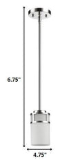 Silver Minimalist Cylindrical Hanging Light - Homeroots