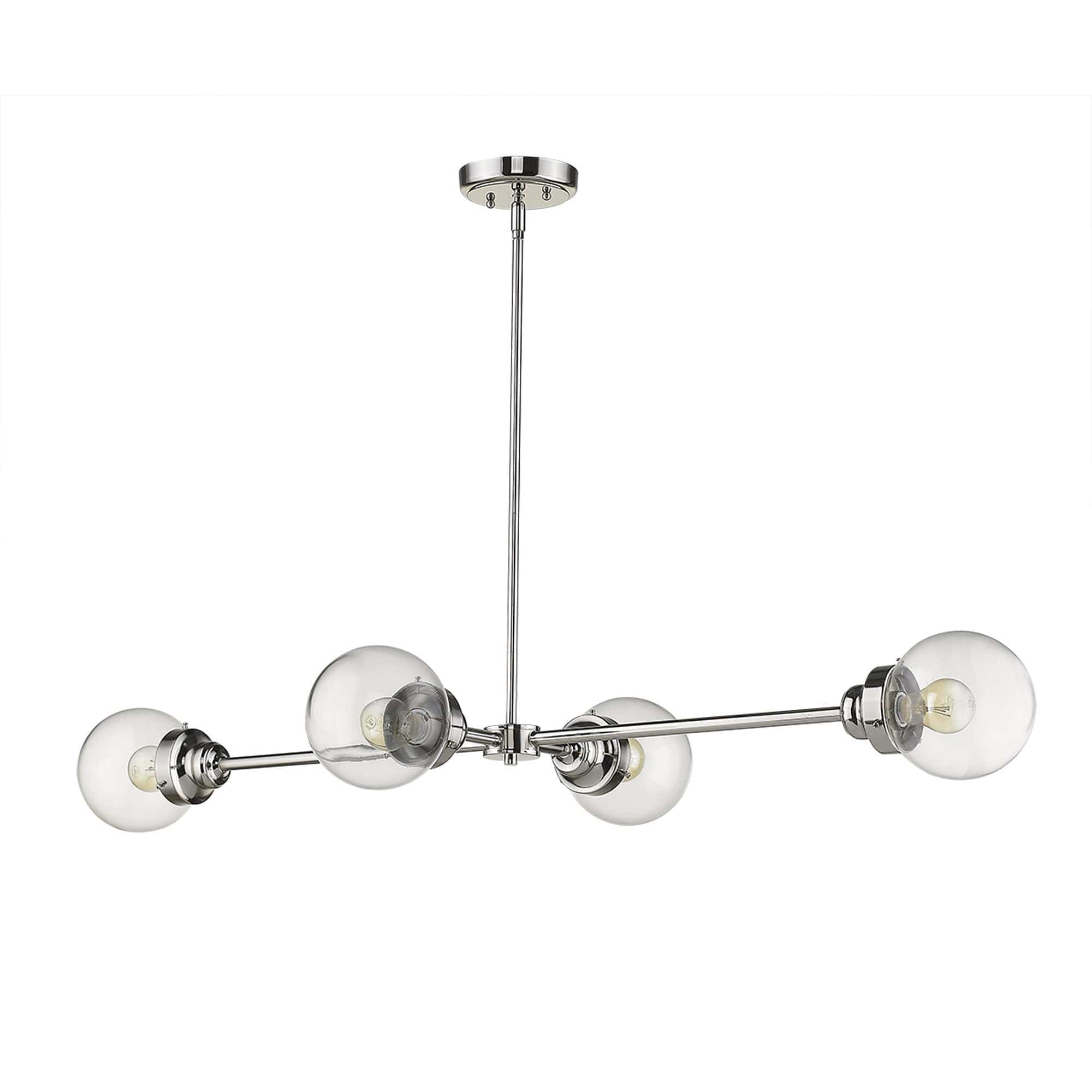 Portsmith 4-Light Polished Nickel Island Pendant - Homeroots