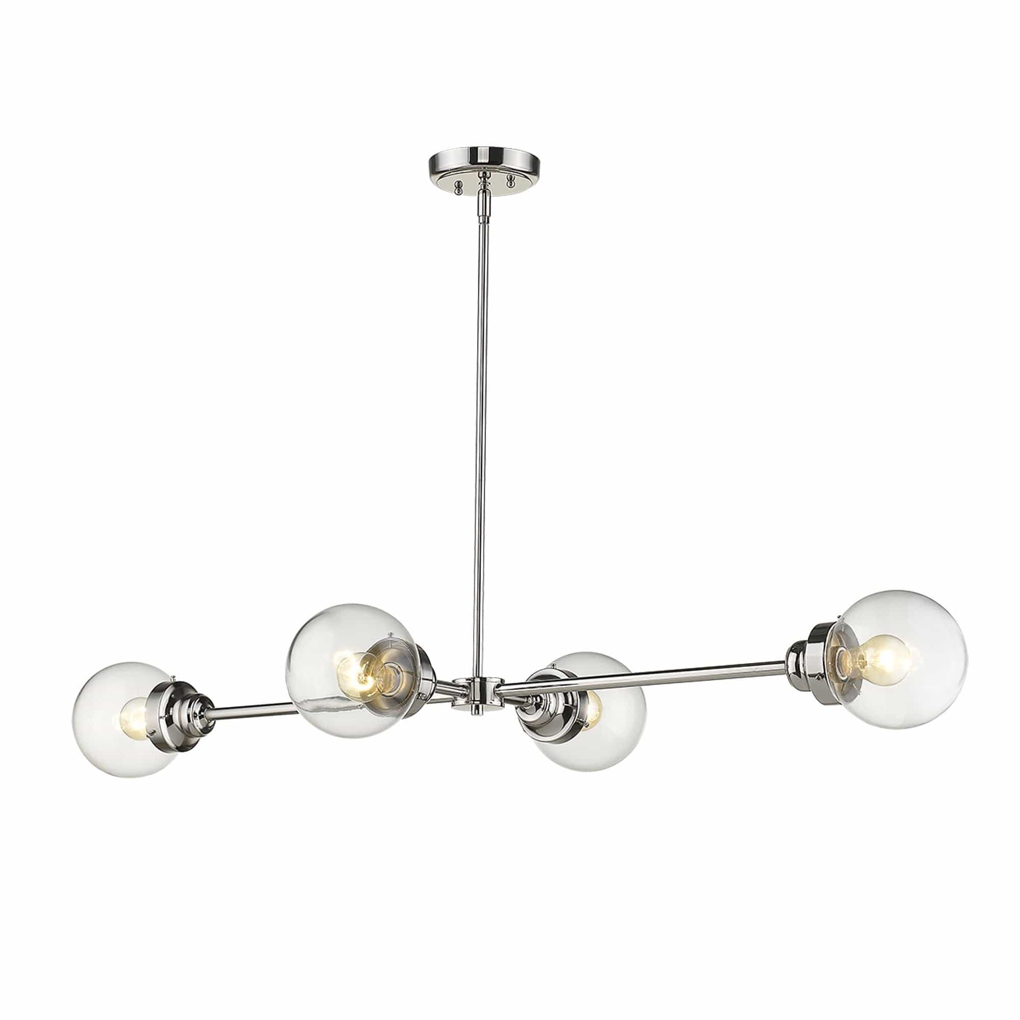 Portsmith 4-Light Polished Nickel Island Pendant - Homeroots