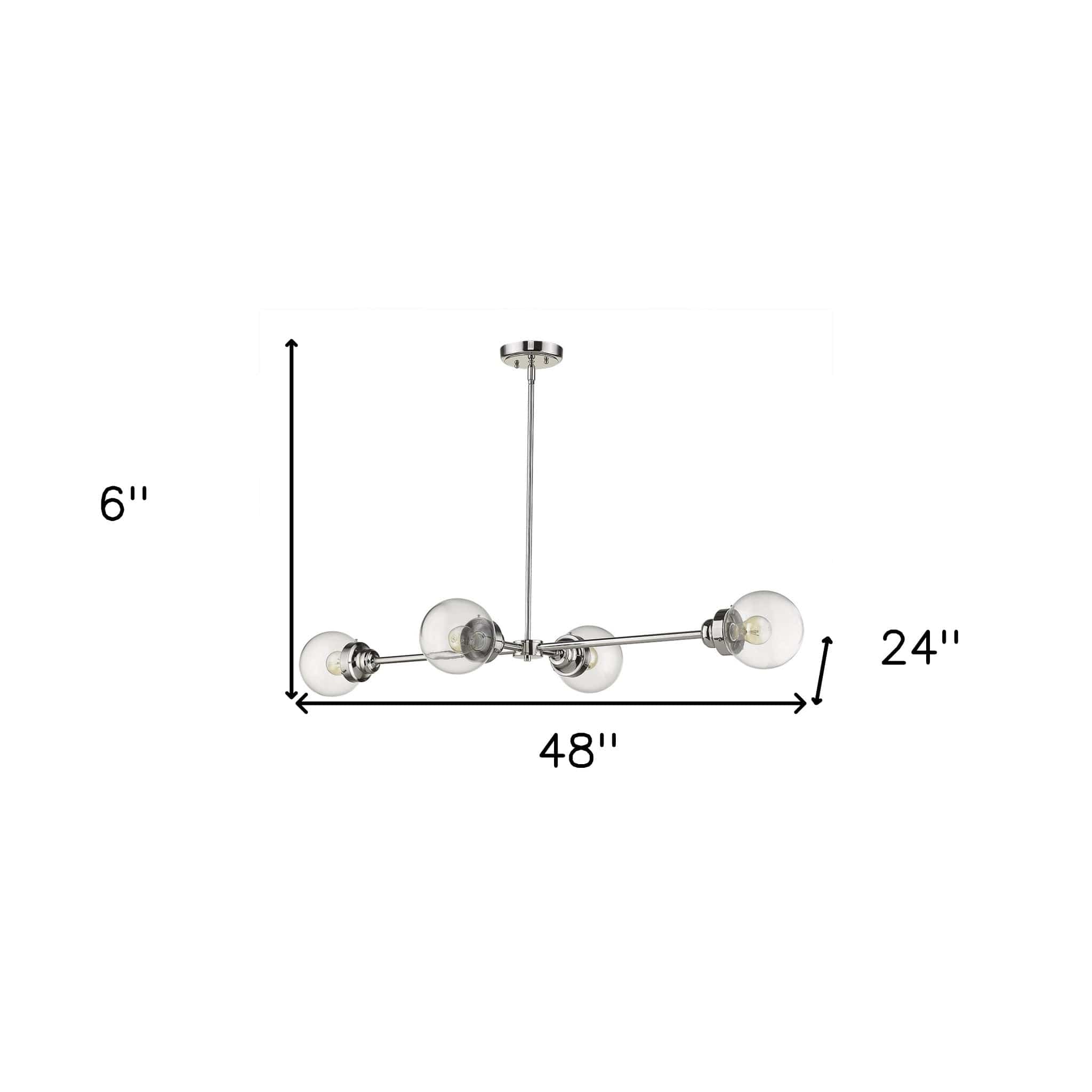 Portsmith 4-Light Polished Nickel Island Pendant - Homeroots