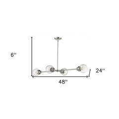 Portsmith 4-Light Polished Nickel Island Pendant - Homeroots