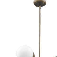 Portsmith 4-Light Raw Brass Island Pendant With White Globe Shades - Homeroots
