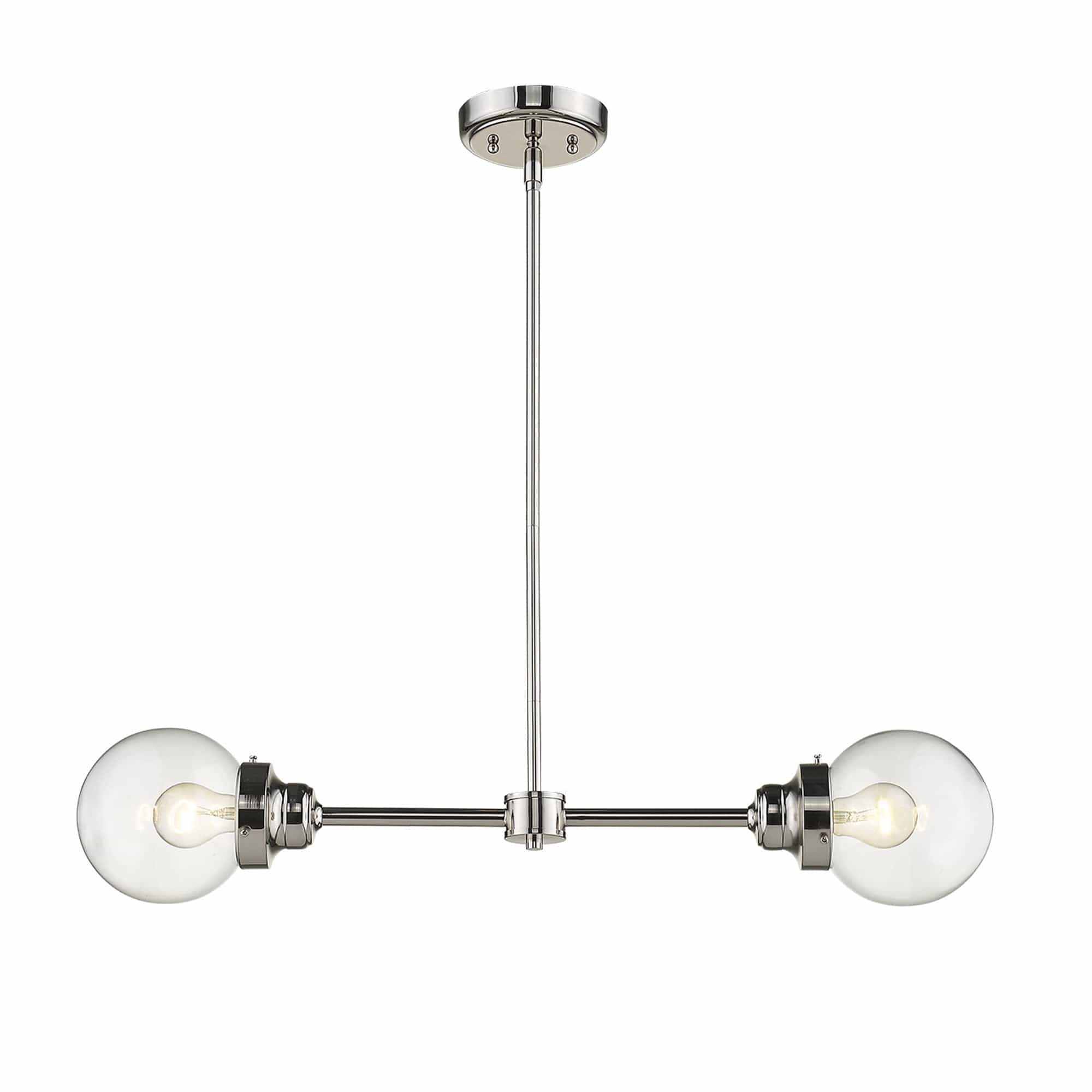 Portsmith 2-Light Polished Nickel Island Pendant - Homeroots
