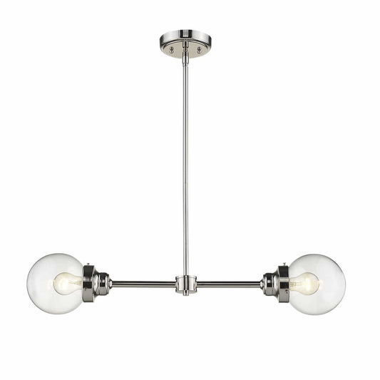 Portsmith 2-Light Polished Nickel Island Pendant - Homeroots
