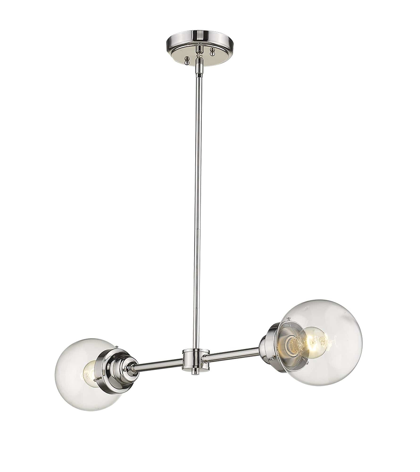 Portsmith 2-Light Polished Nickel Island Pendant - Homeroots