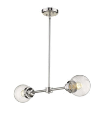 Portsmith 2-Light Polished Nickel Island Pendant - Homeroots