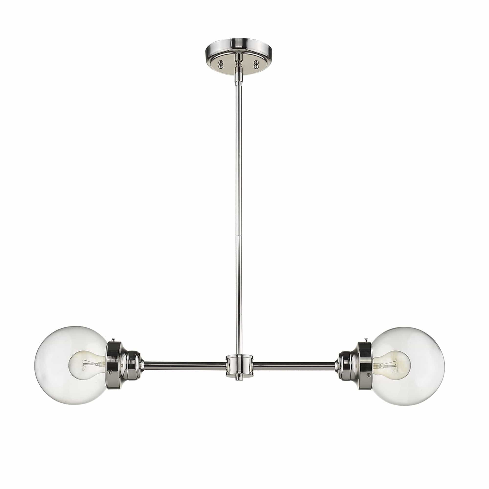 Portsmith 2-Light Polished Nickel Island Pendant - Homeroots