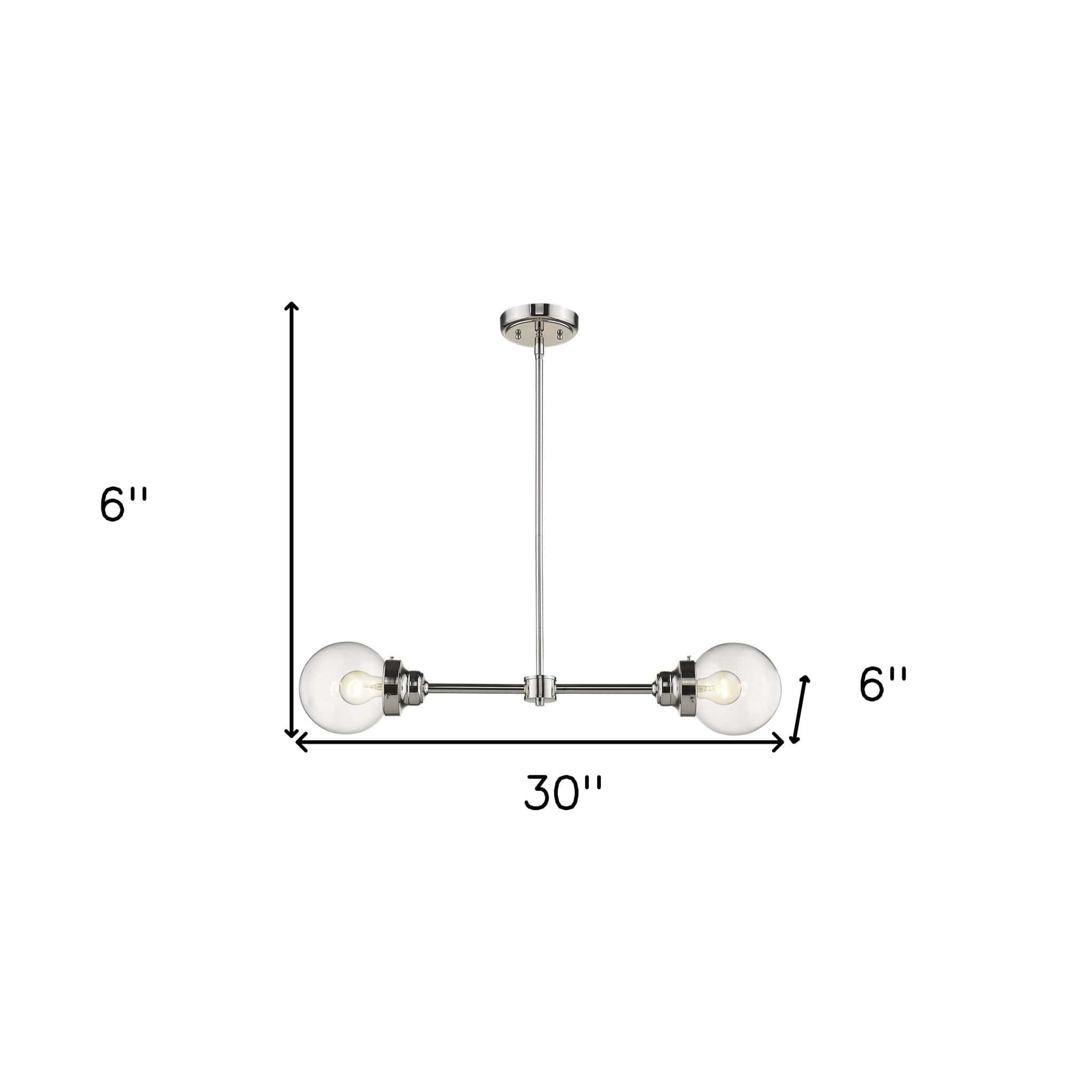 Portsmith 2-Light Polished Nickel Island Pendant - Homeroots