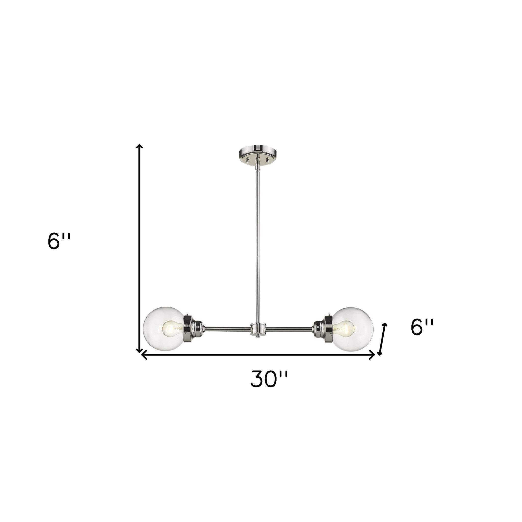 Portsmith 2-Light Polished Nickel Island Pendant - Homeroots - Flyclothing LLC