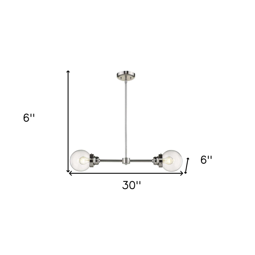 Portsmith 2-Light Polished Nickel Island Pendant - Homeroots - Flyclothing LLC